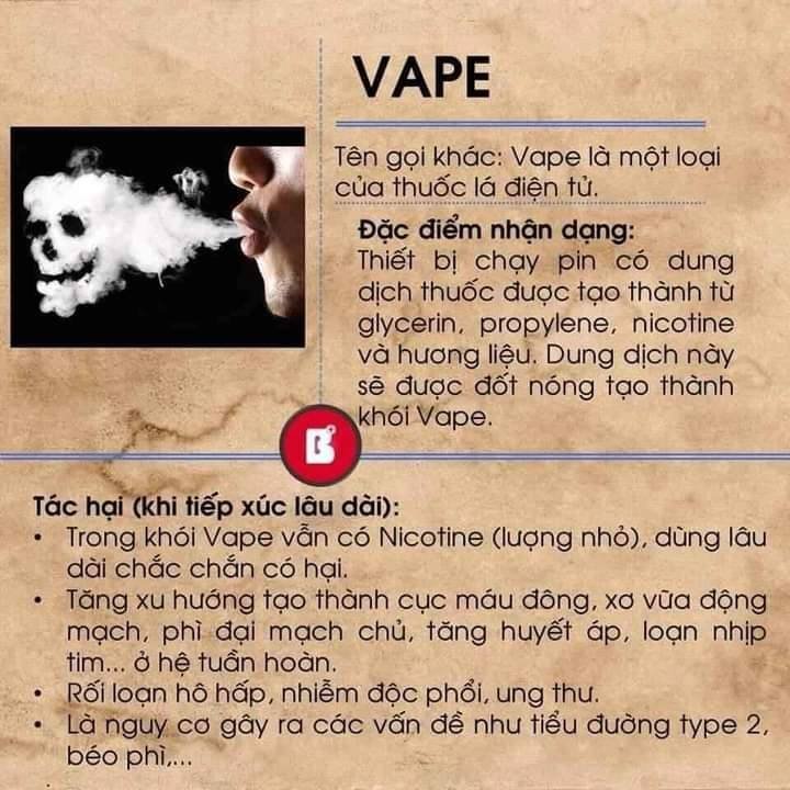 VAPE - 1 trong các chất gây kích thích hệ thần kinh